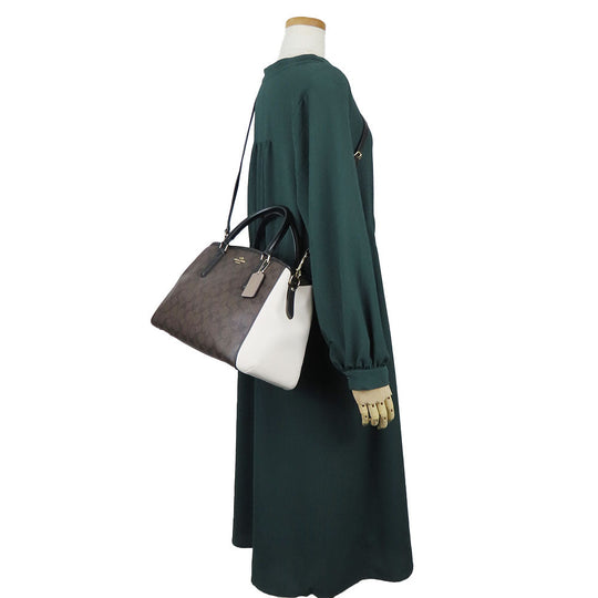 COACH Handbag F57492 PVC, Leather Brown Women Used Authentic