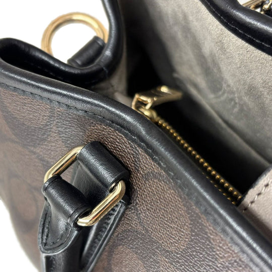 COACH Handbag F57492 PVC, Leather Brown Women Used Authentic