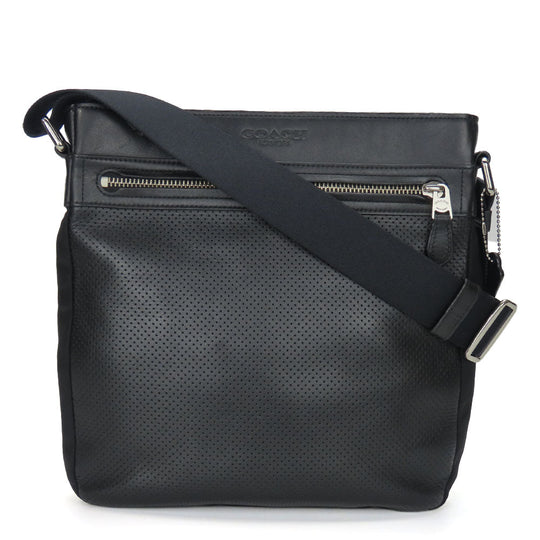 COACH Shoulder Bag F72045 Leather, Nylon black mens Used Authentic