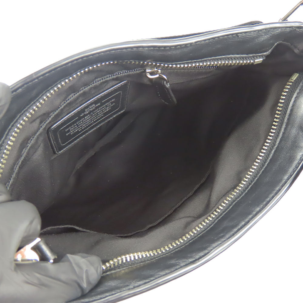 COACH Shoulder Bag F72045 Leather, Nylon black mens Used Authentic