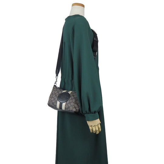 COACH Shoulder Bag 5483 Canvas, Leather gray Women Used Authentic