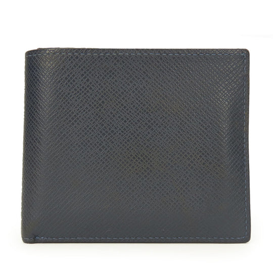 LOUIS VUITTON Bifold Wallet M62046 Taiga Blue Marine Portefeuille Amerigo NM