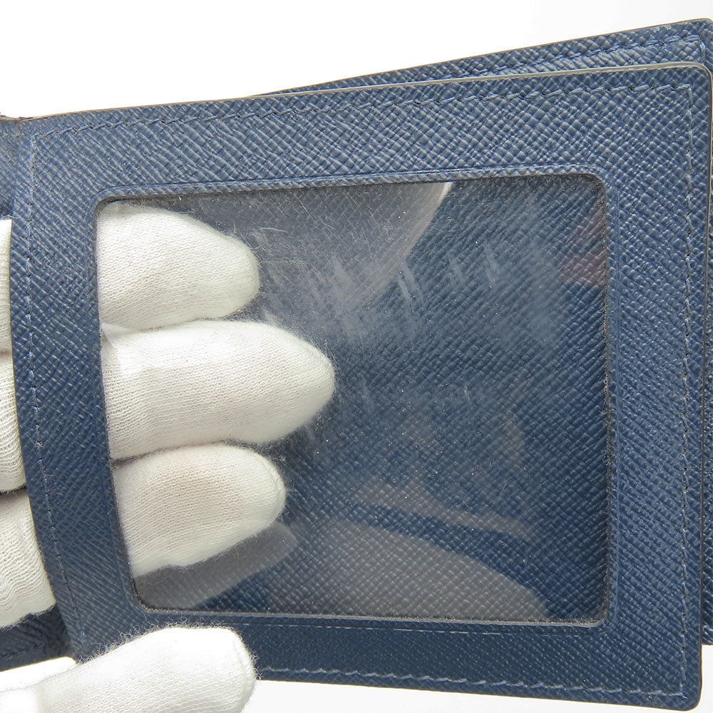 LOUIS VUITTON Bifold Wallet M62046 Taiga Blue Marine Portefeuille Amerigo NM