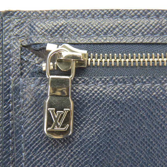 LOUIS VUITTON Bifold Wallet M62046 Taiga Blue Marine Portefeuille Amerigo NM
