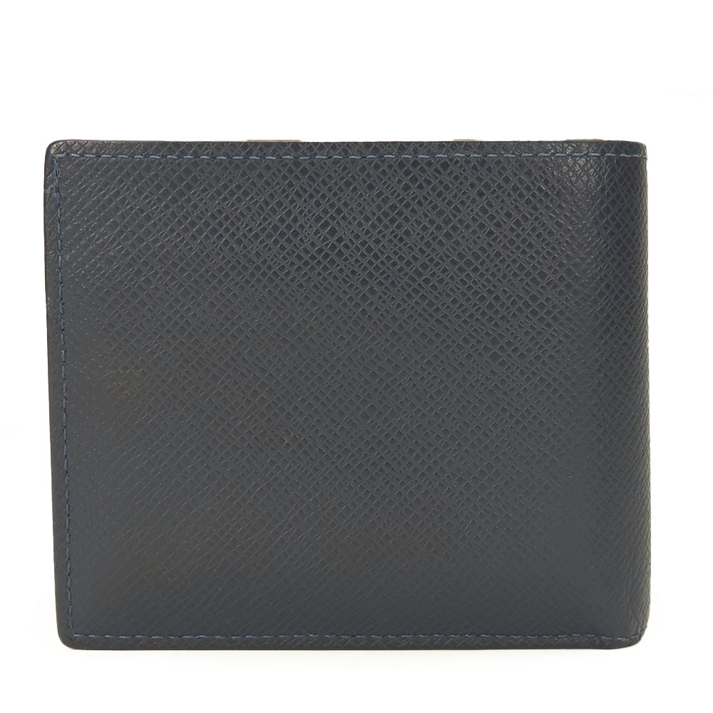 LOUIS VUITTON Bifold Wallet M62046 Taiga Blue Marine Portefeuille Amerigo NM