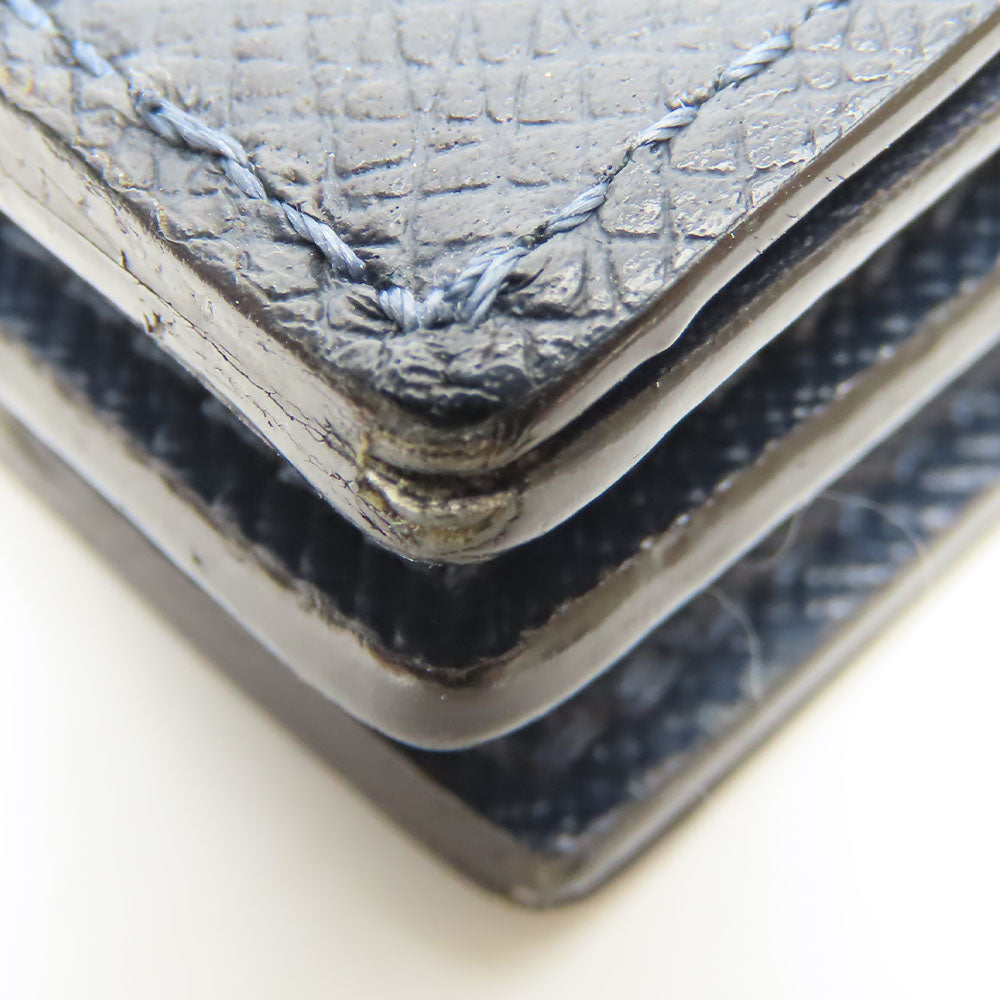 LOUIS VUITTON Bifold Wallet M62046 Taiga Blue Marine Portefeuille Amerigo NM