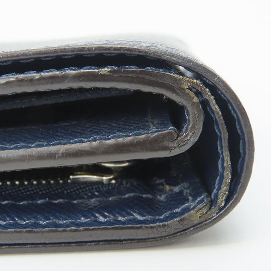 LOUIS VUITTON Bifold Wallet M62046 Taiga Blue Marine Portefeuille Amerigo NM