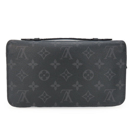 LOUIS VUITTON Long Wallet Purse M61698 Monogram Eclipse black Zippy XL mens Used Authentic