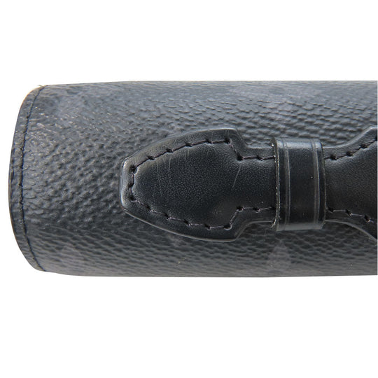 LOUIS VUITTON Long Wallet Purse M61698 Monogram Eclipse black Zippy XL mens Used Authentic