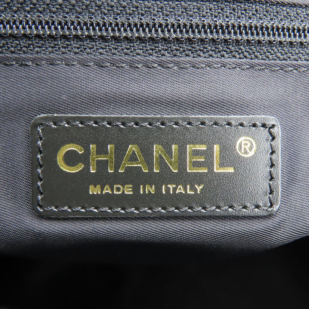 CHANEL Tote Bag Nylon, Leather black New Travel Line MM Women Used Authentic
