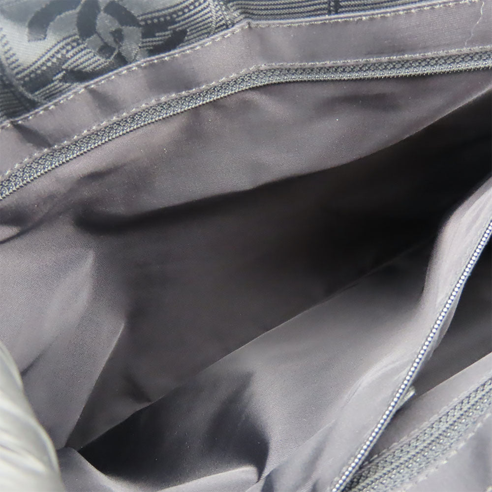 CHANEL Tote Bag Nylon, Leather black New Travel Line MM Women Used Authentic