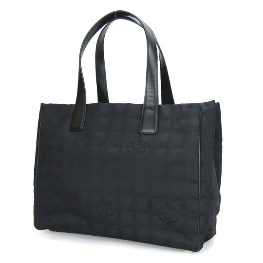 CHANEL Tote Bag Nylon, Leather black New Travel Line MM Women Used Authentic