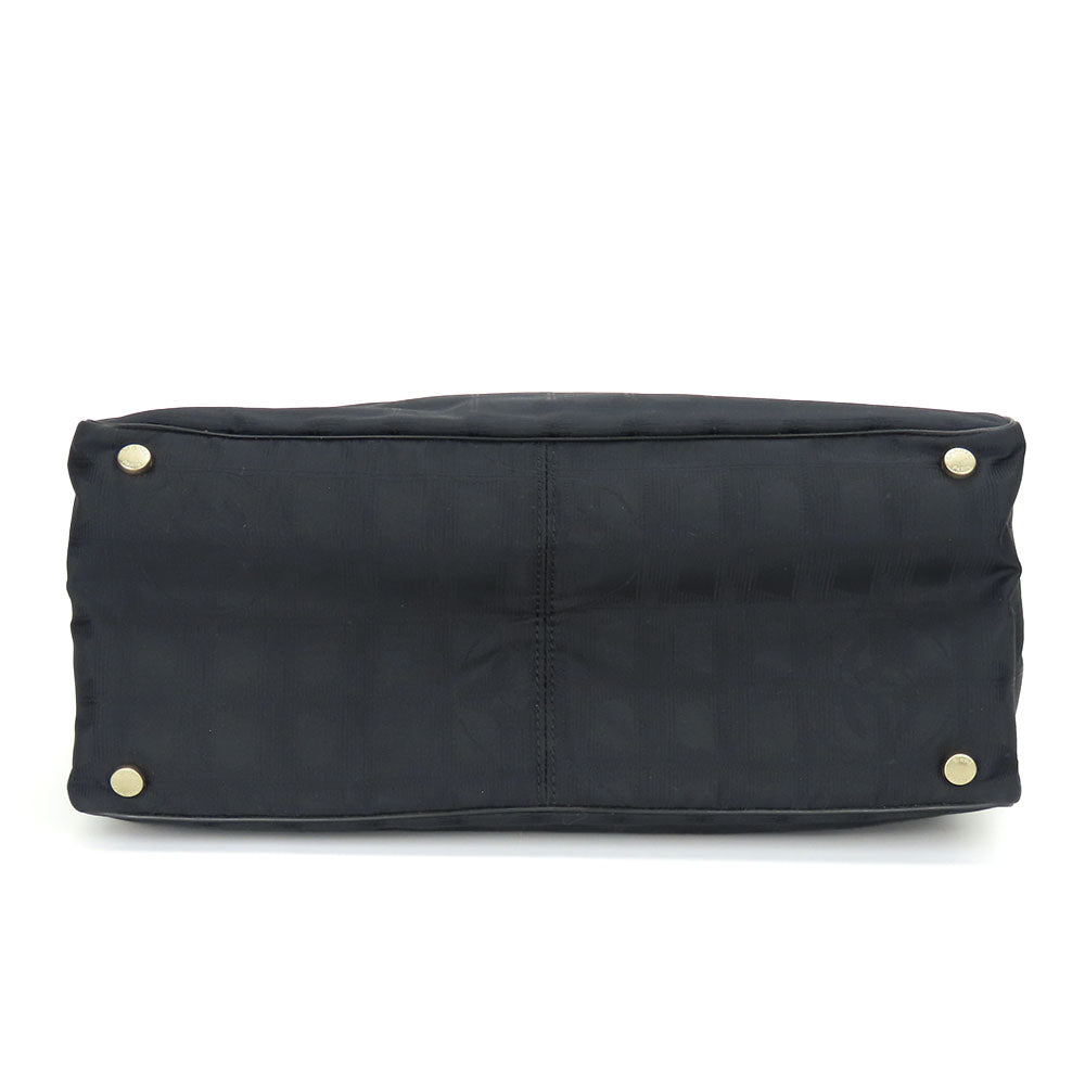 CHANEL Tote Bag Nylon, Leather black New Travel Line MM Women Used Authentic