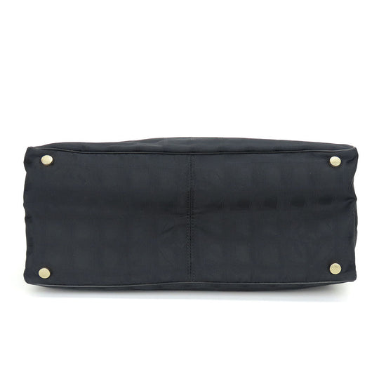 CHANEL Tote Bag Nylon, Leather black New Travel Line MM Women Used Authentic