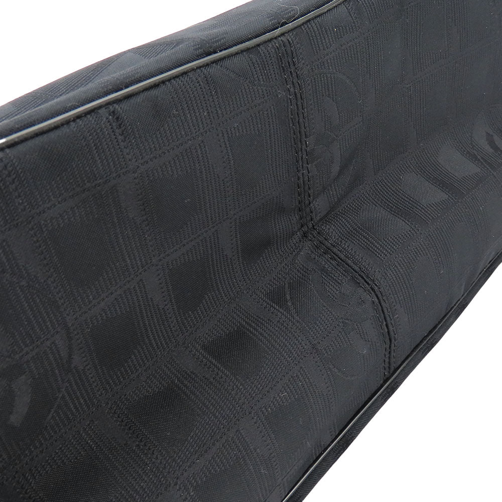 CHANEL Tote Bag Nylon, Leather black New Travel Line MM Women Used Authentic