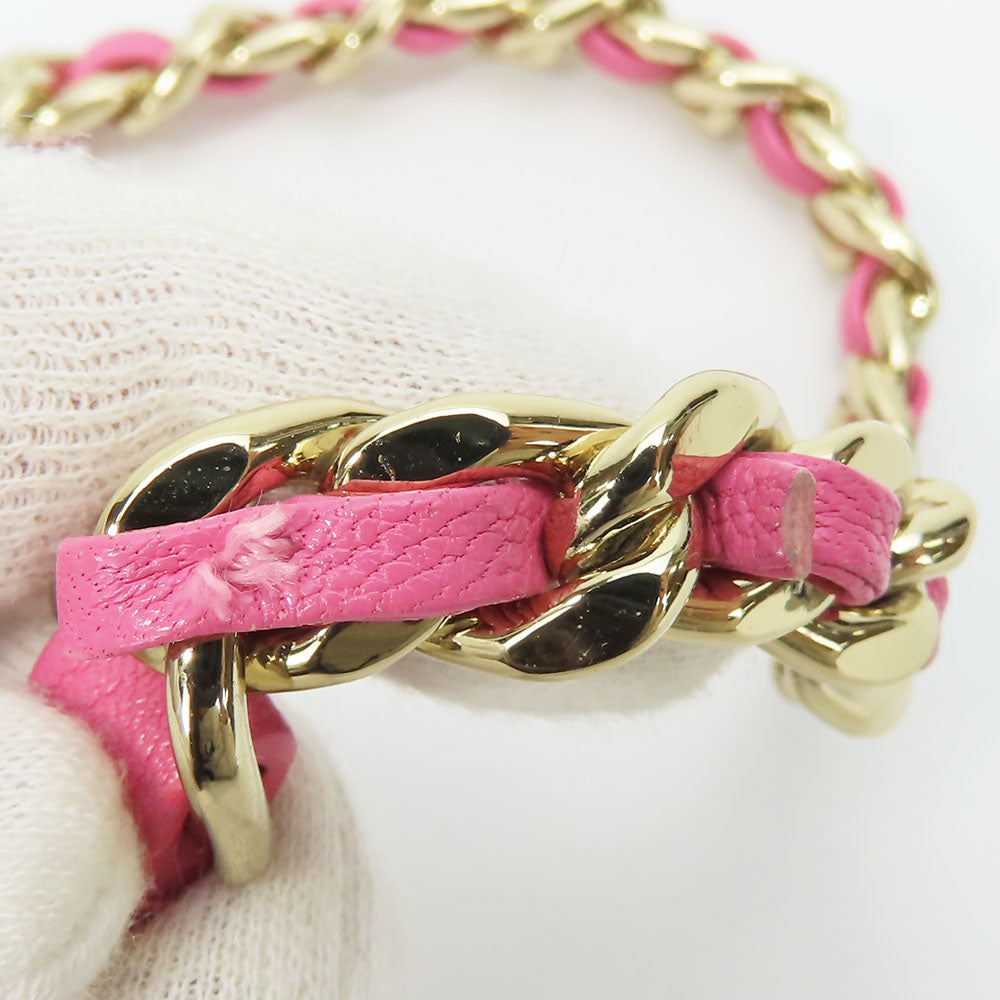 CHANEL Shoulder Bag leather pink Matrasse Women Used Authentic