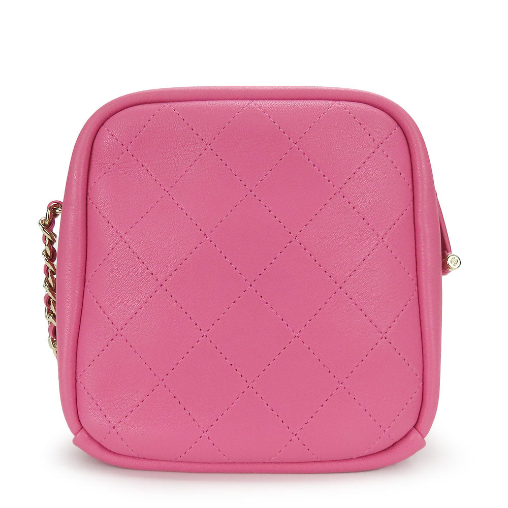 CHANEL Shoulder Bag leather pink Matrasse Women Used Authentic