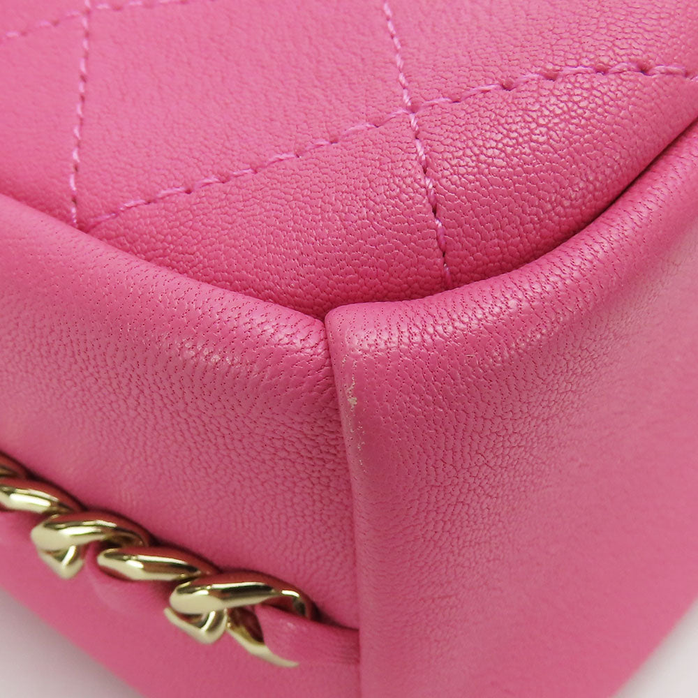 CHANEL Shoulder Bag leather pink Matrasse Women Used Authentic