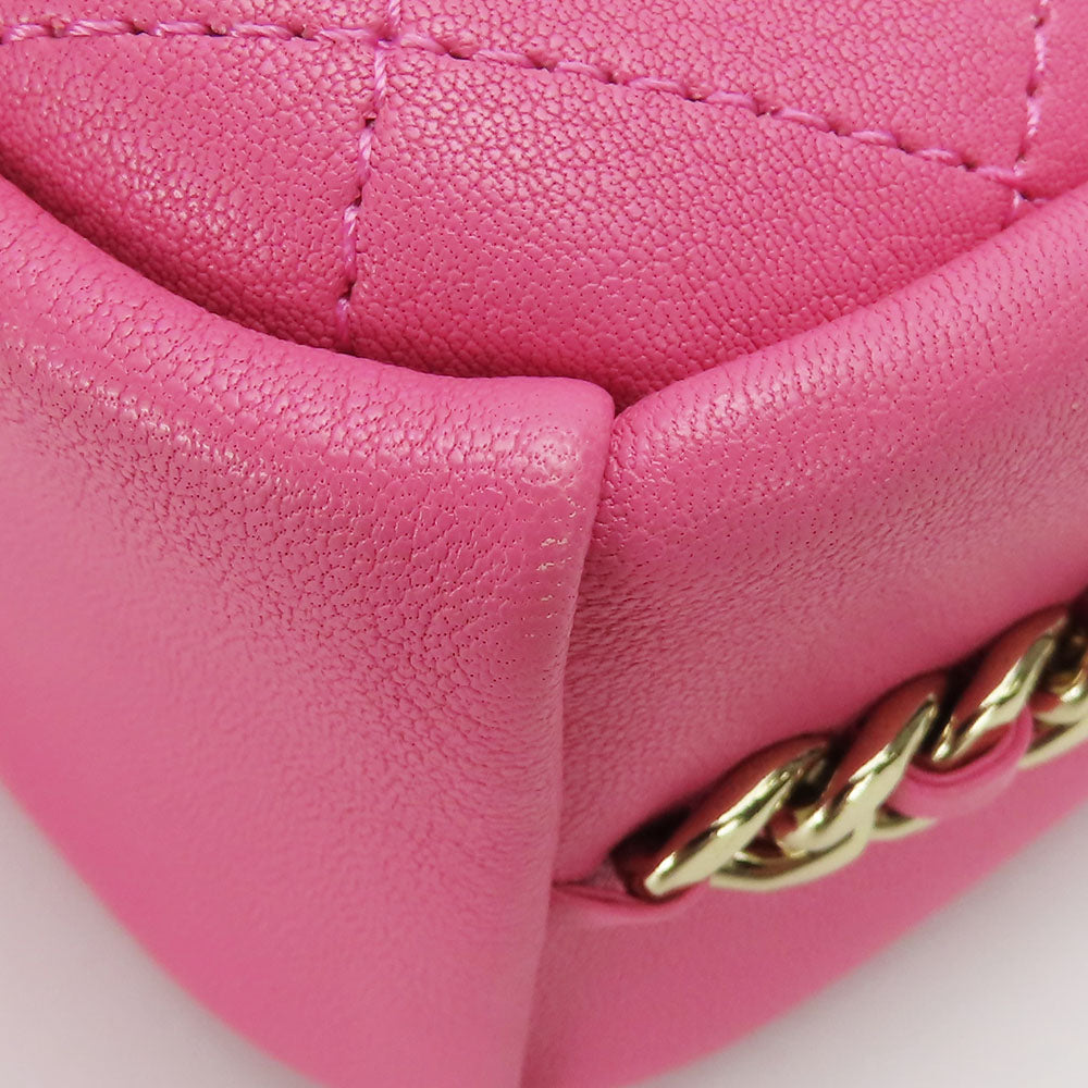 CHANEL Shoulder Bag leather pink Matrasse Women Used Authentic