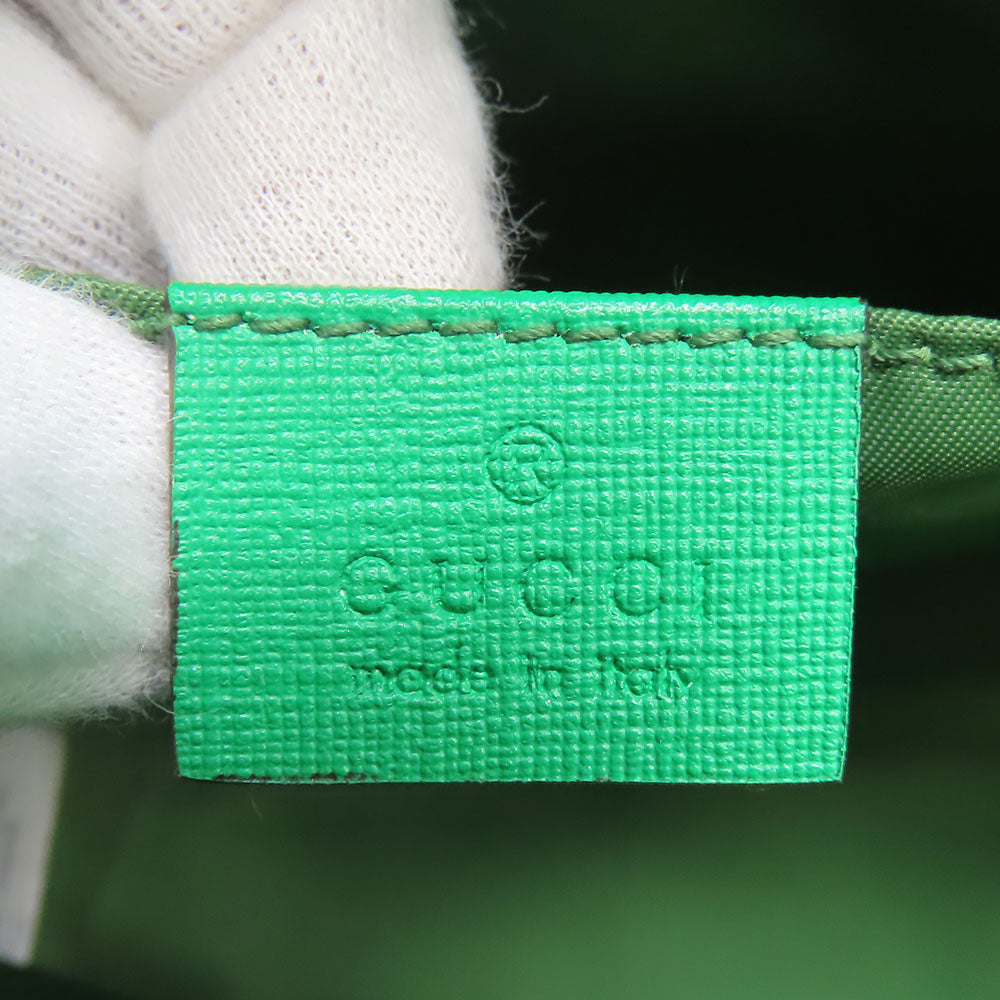 GUCCI Handbag 410812 GG Supreme canvas, leather green Chilled license Women Used Authentic