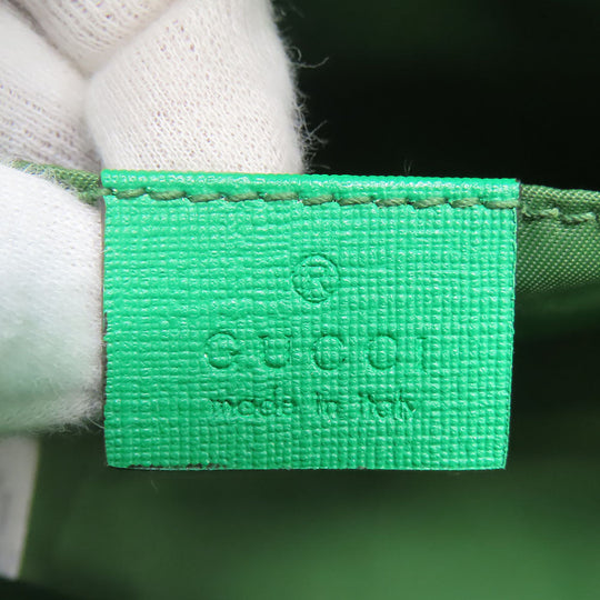 GUCCI Handbag 410812 GG Supreme canvas, leather green Chilled license Women Used Authentic