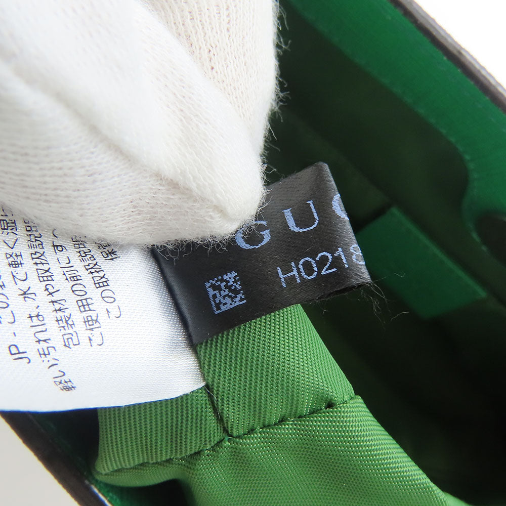 GUCCI Handbag 410812 GG Supreme canvas, leather green Chilled license Women Used Authentic