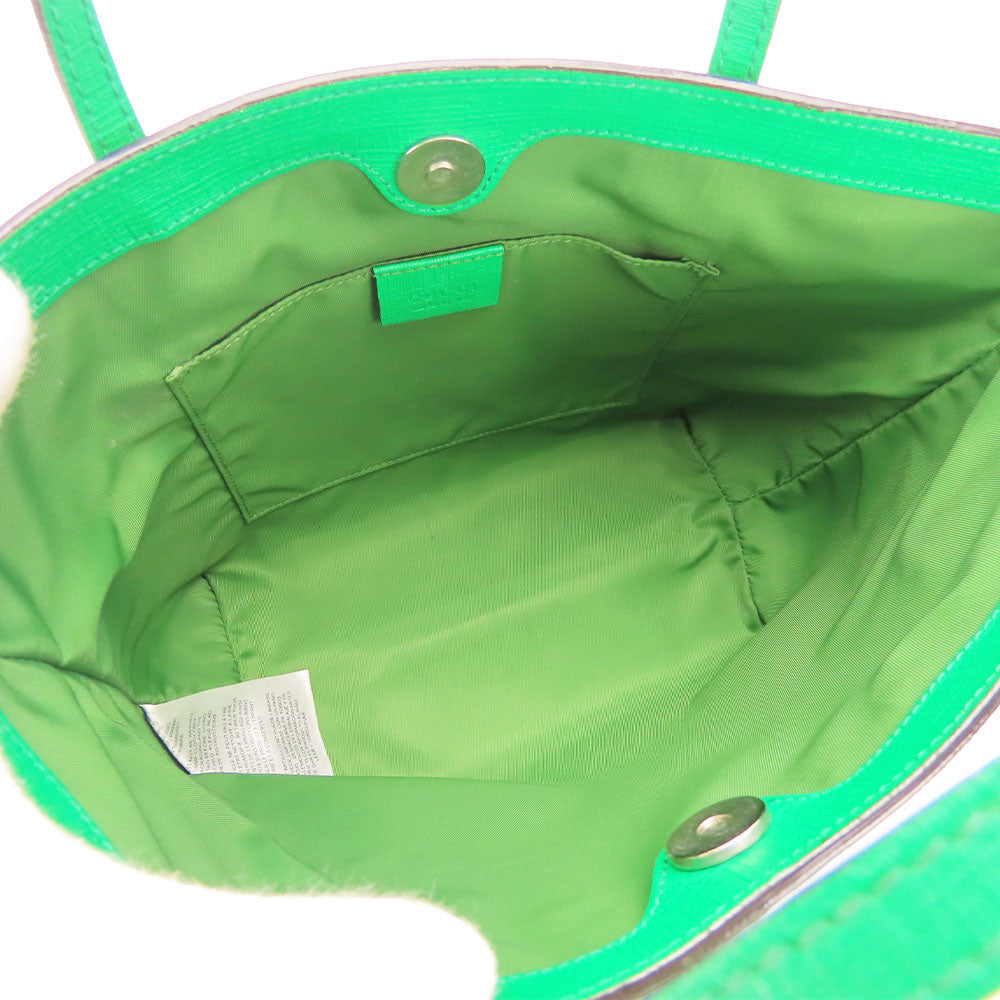 GUCCI Handbag 410812 GG Supreme canvas, leather green Chilled license Women Used Authentic
