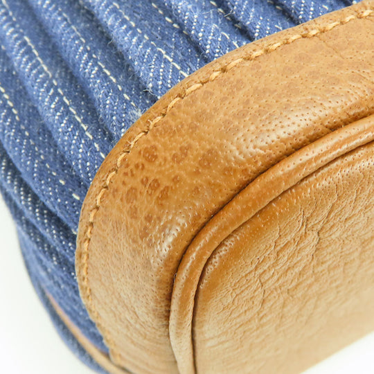 HERMES Tote Bag Denim, Leather Navy Garden party PM unisex(Unisex) Used Authentic