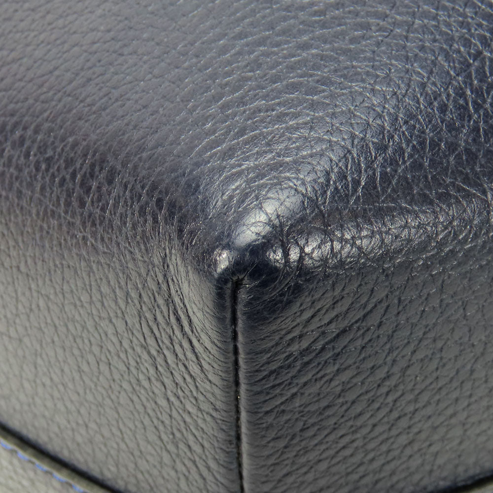 COACH Shoulder Bag F35684 leather Navy Women Used Authentic