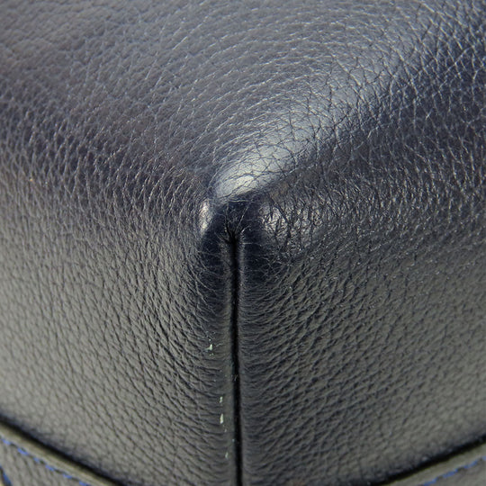 COACH Shoulder Bag F35684 leather Navy Women Used Authentic