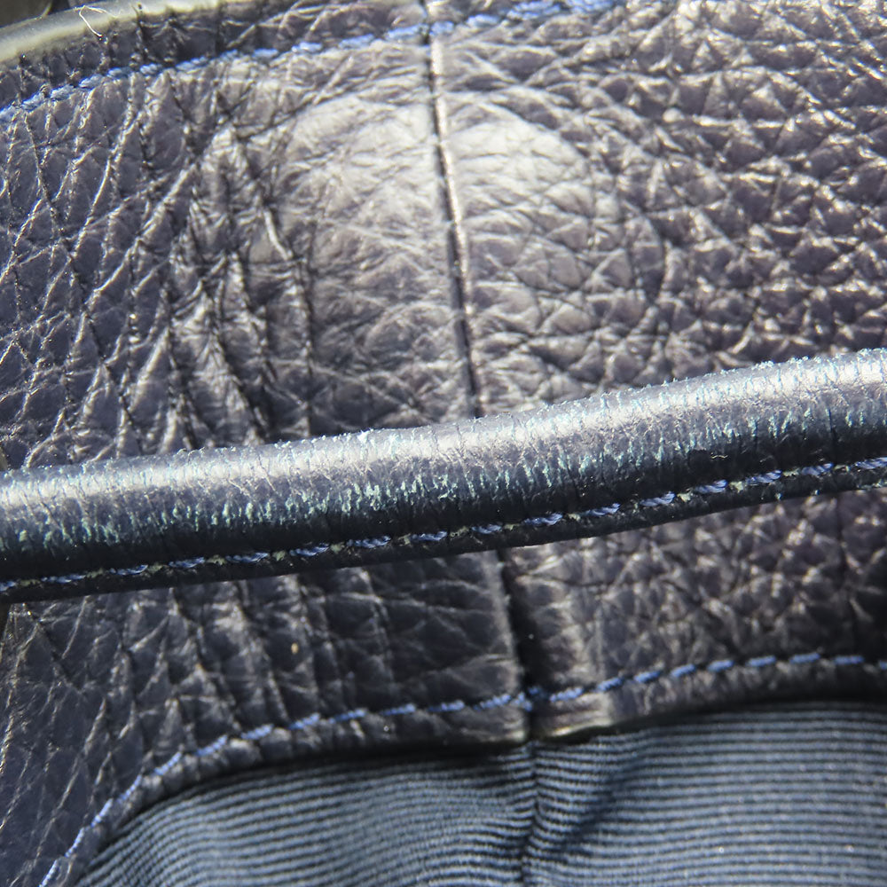 COACH Shoulder Bag F35684 leather Navy Women Used Authentic