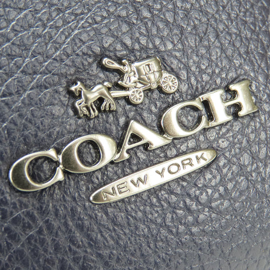 COACH Shoulder Bag F35684 leather Navy Women Used Authentic