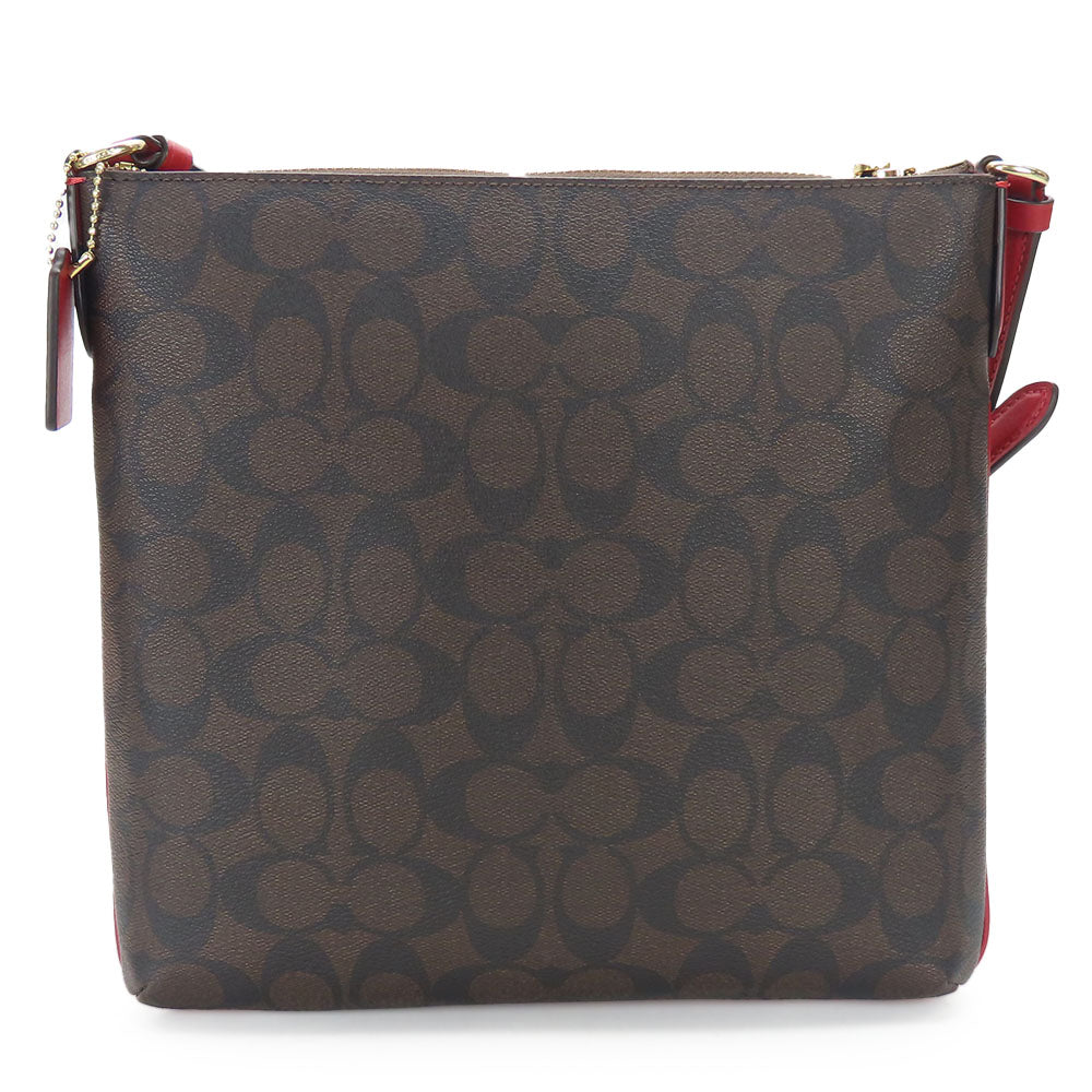 COACH Shoulder Bag C1554 PVC, Leather Red Signature Women Used Authentic