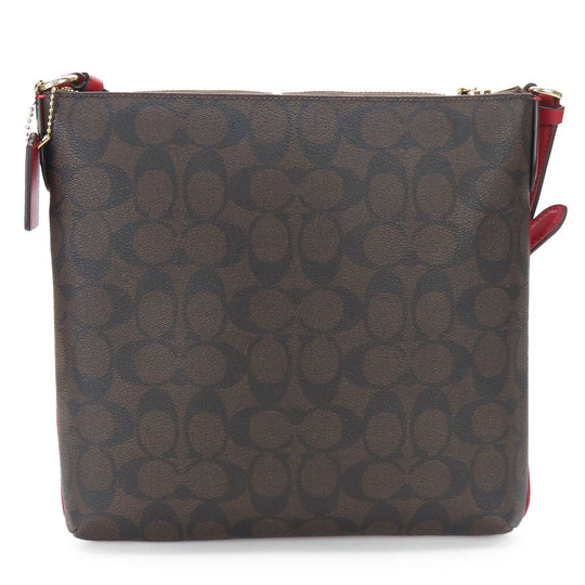 COACH Shoulder Bag C1554 PVC, Leather Red Signature Women Used Authentic