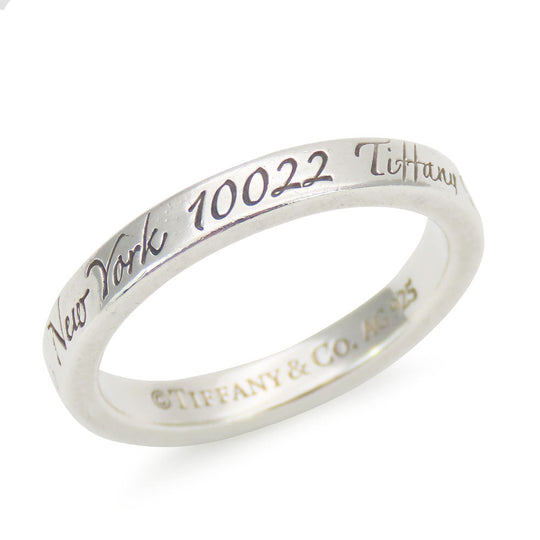 TIFFANY&Co. Ring Silver925 Silver New York Notes narrowing Women Used Authentic