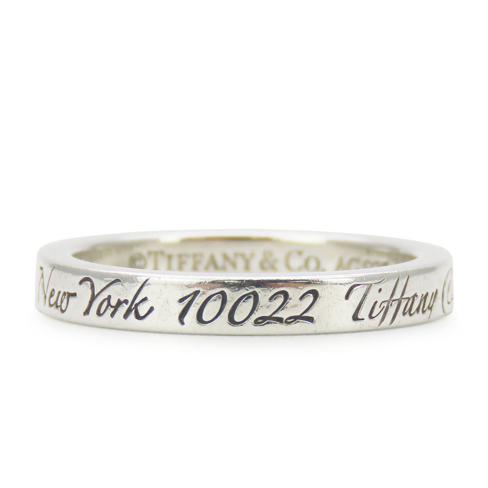 TIFFANY&Co. Ring Silver925 Silver New York Notes narrowing Women Used Authentic