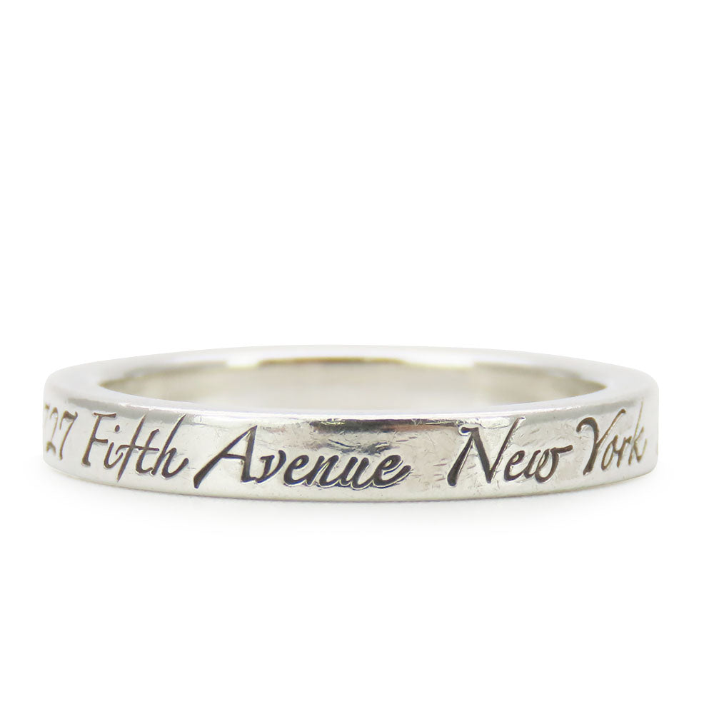 TIFFANY&Co. Ring Silver925 Silver New York Notes narrowing Women Used Authentic