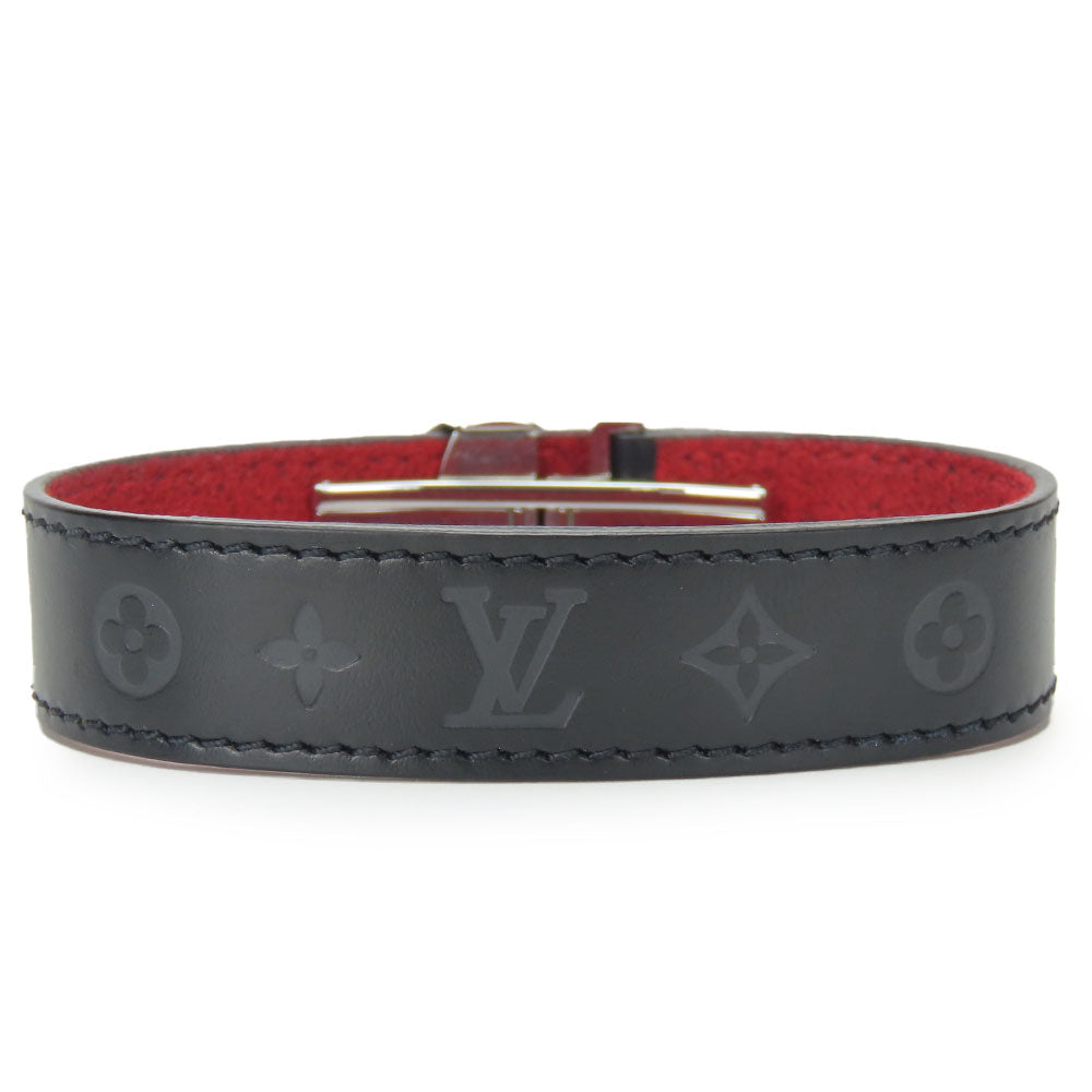 LOUIS VUITTON Bangle ‚l64447 Calfskin, Metal Noir Monogram Brass Le Vogue Rack Women Used Authentic