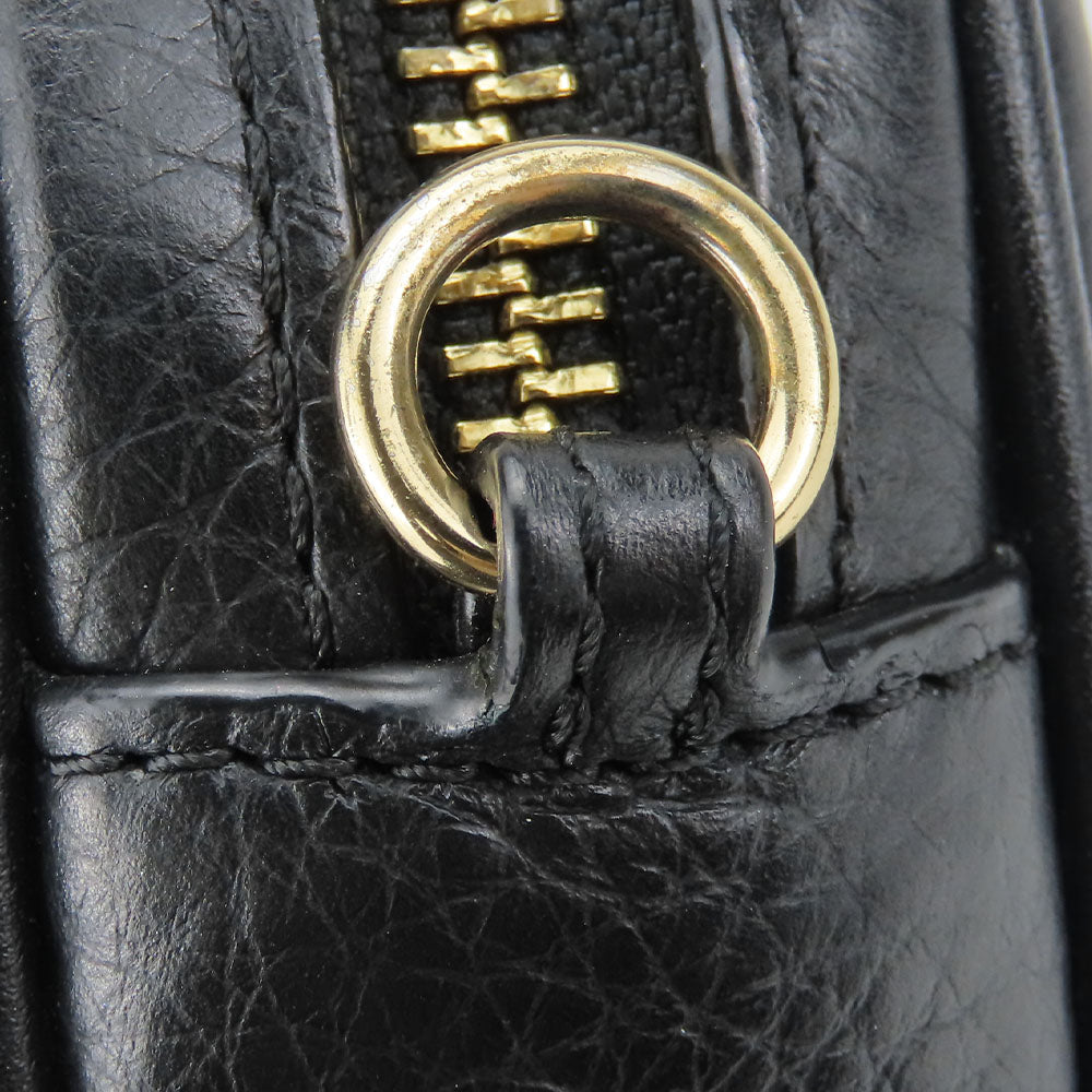 COACH Shoulder Bag F73952 leather black Women Used Authentic