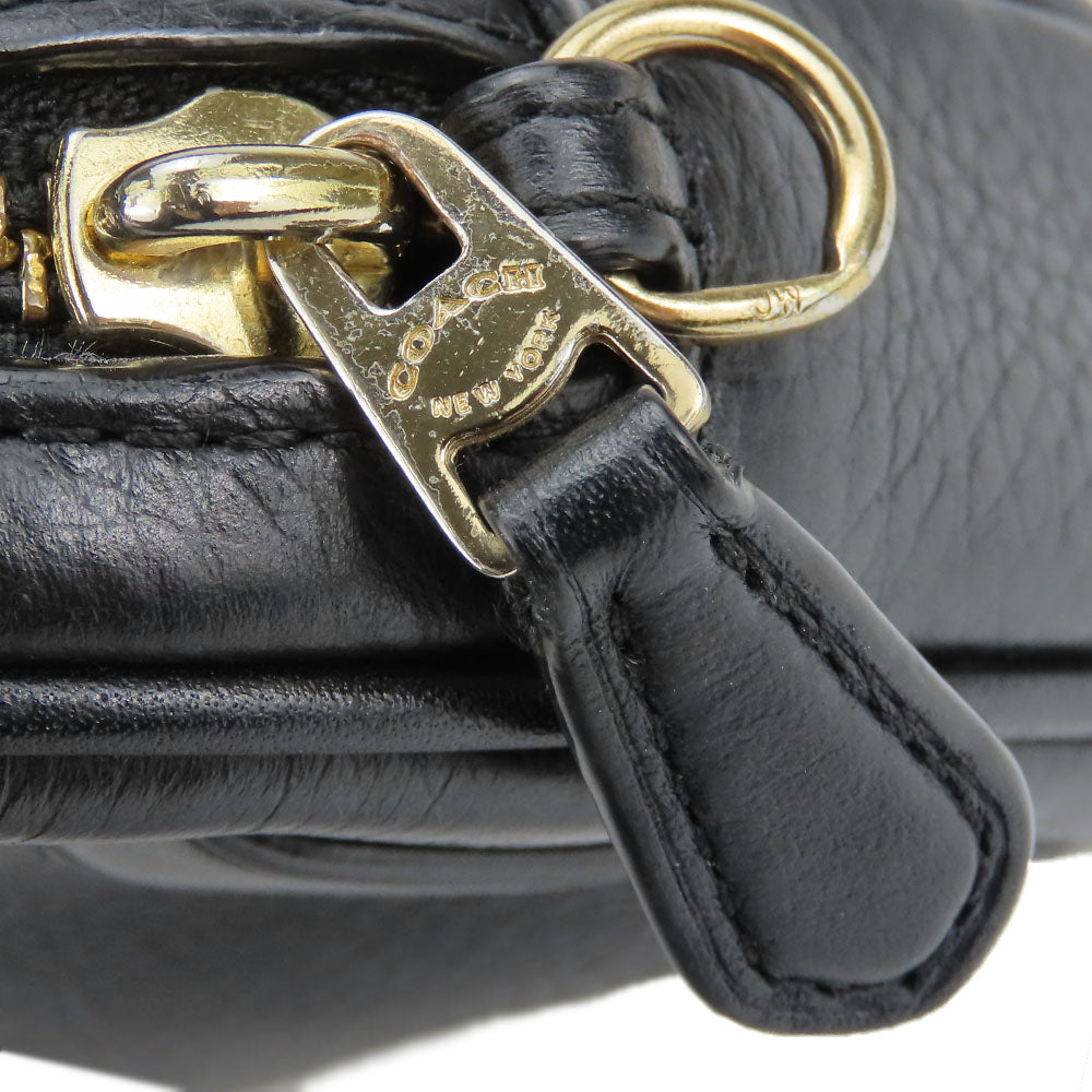 COACH Shoulder Bag F73952 leather black Women Used Authentic