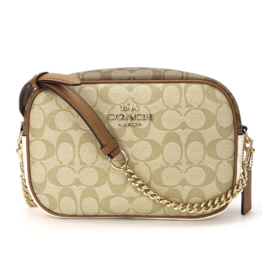 COACH Shoulder Bag CA172 PVC, Leather beige Signature Jamie Camera Bag Women Used Authentic