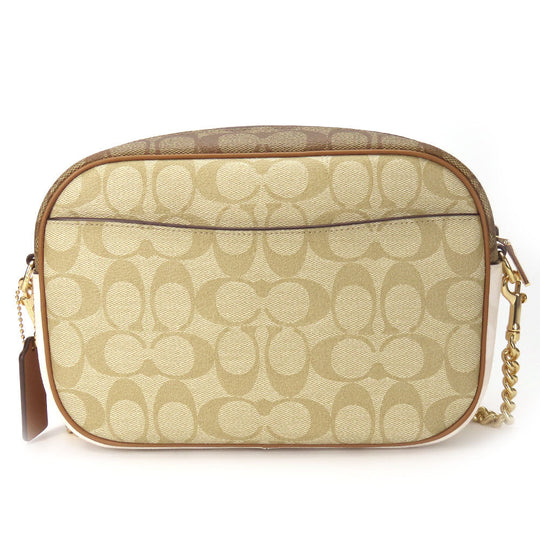COACH Shoulder Bag CA172 PVC, Leather beige Signature Jamie Camera Bag Women Used Authentic