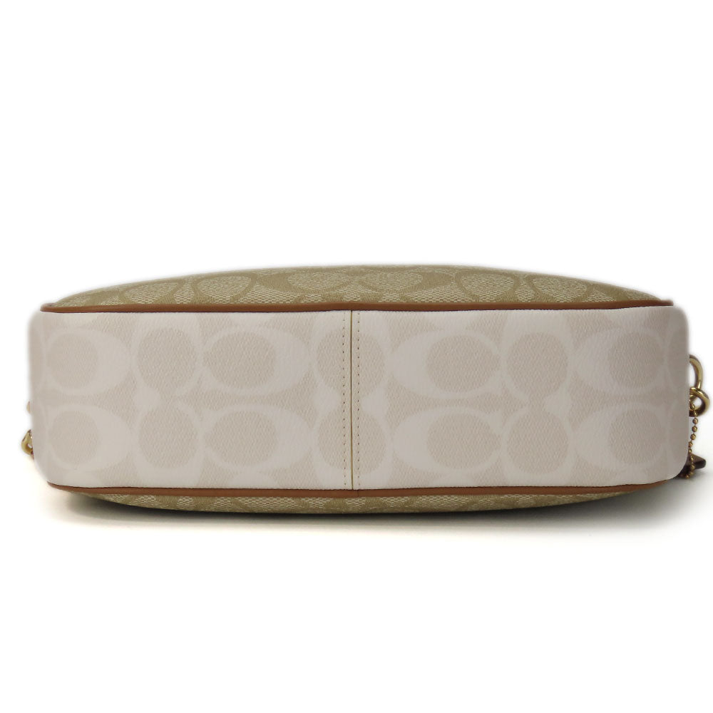 COACH Shoulder Bag CA172 PVC, Leather beige Signature Jamie Camera Bag Women Used Authentic