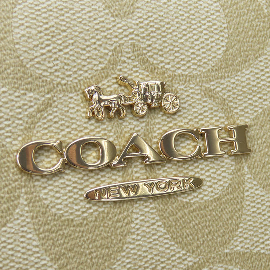 COACH Shoulder Bag CA172 PVC, Leather beige Signature Jamie Camera Bag Women Used Authentic