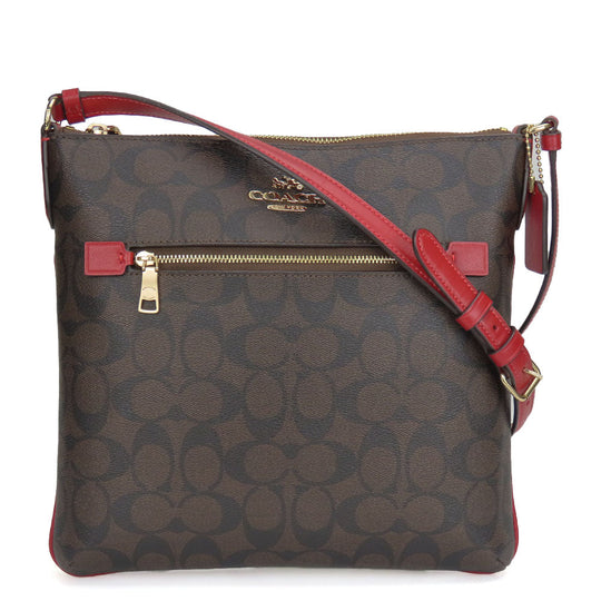 COACH Shoulder Bag C1554 PVC, Leather Brown Signature Women Used Authentic