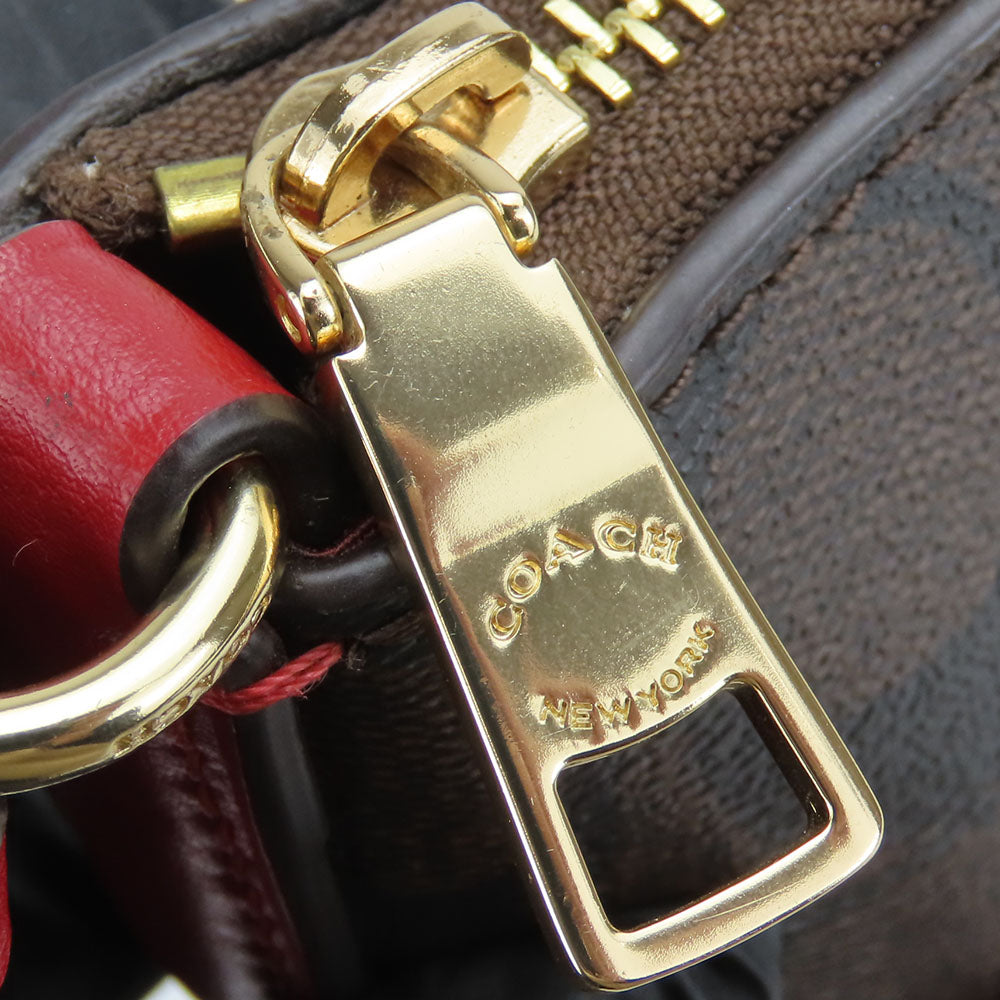 COACH Shoulder Bag C1554 PVC, Leather Brown Signature Women Used Authentic