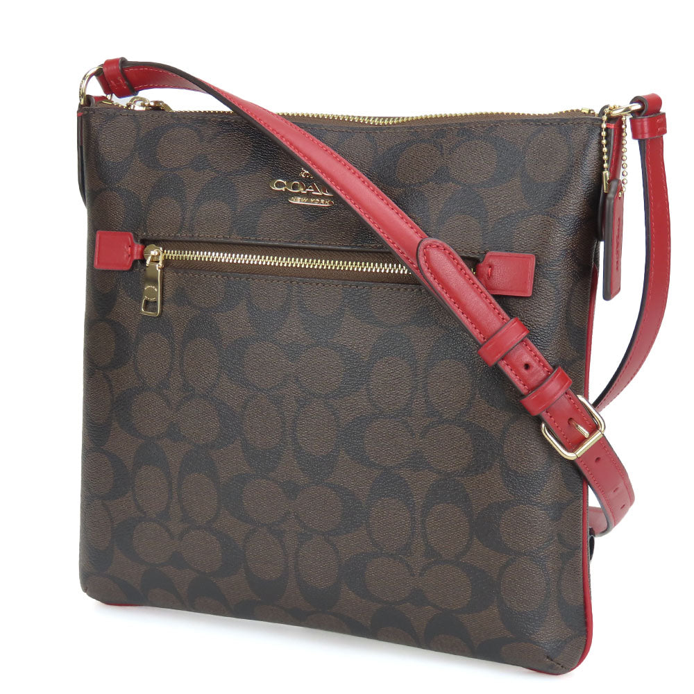 COACH Shoulder Bag C1554 PVC, Leather Brown Signature Women Used Authentic