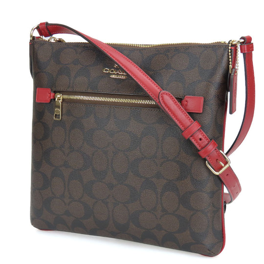 COACH Shoulder Bag C1554 PVC, Leather Brown Signature Women Used Authentic