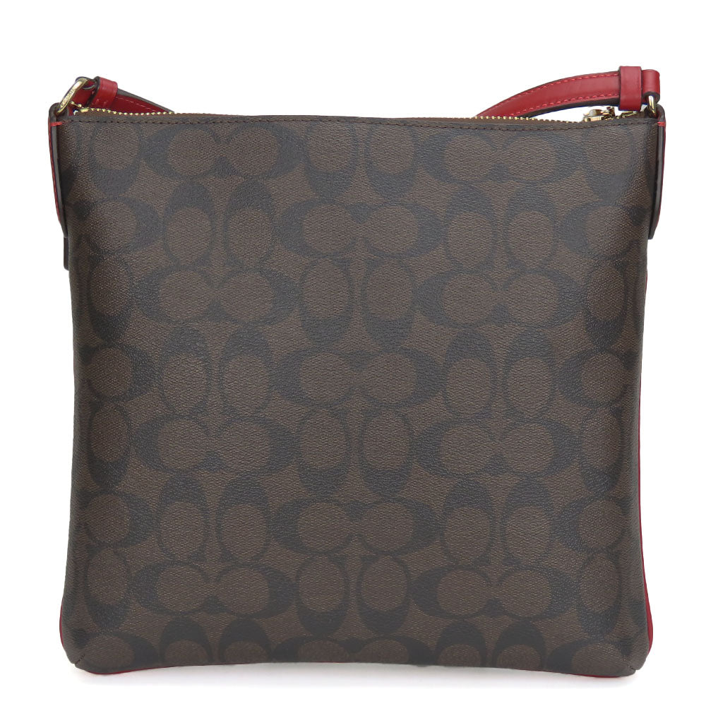 COACH Shoulder Bag C1554 PVC, Leather Brown Signature Women Used Authentic