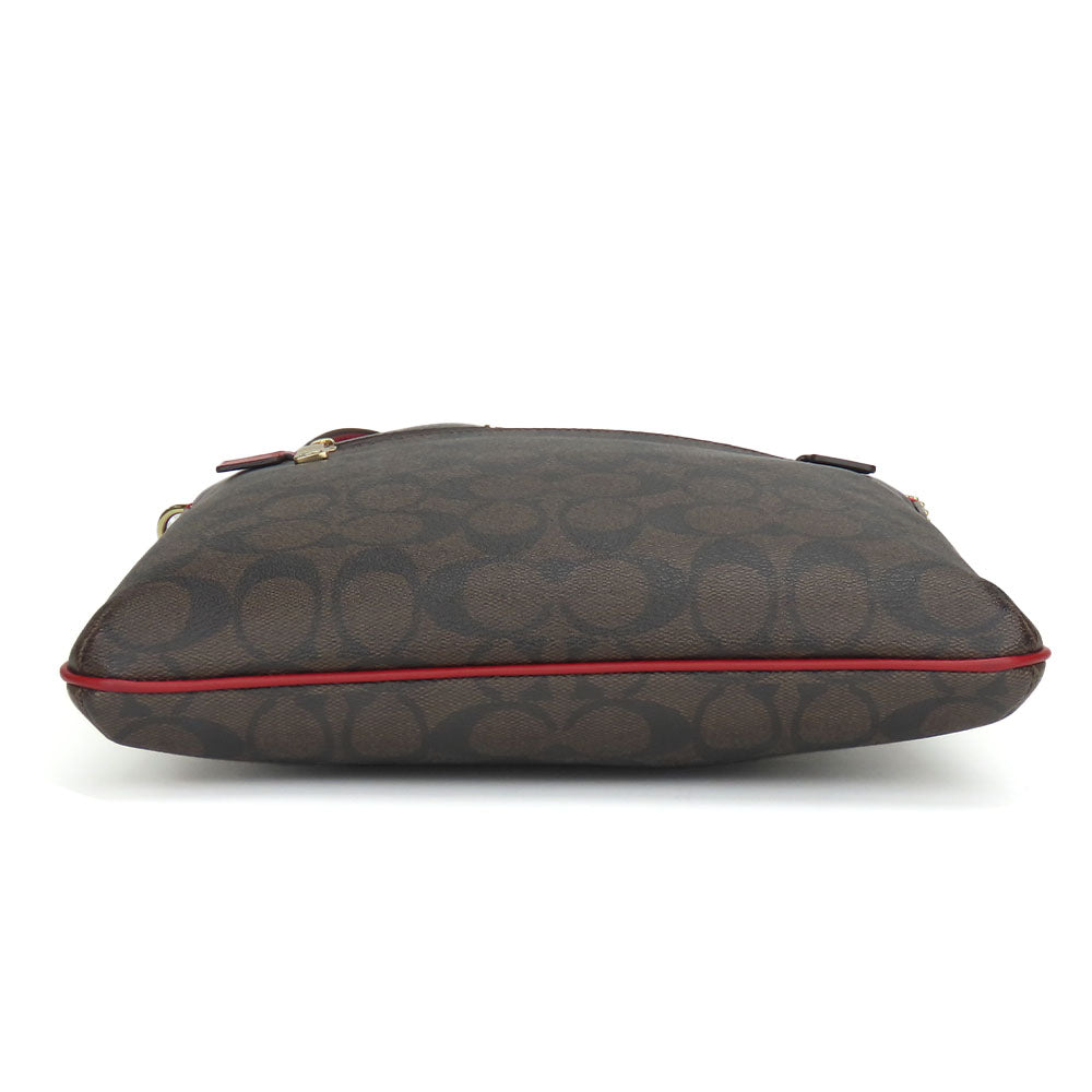 COACH Shoulder Bag C1554 PVC, Leather Brown Signature Women Used Authentic